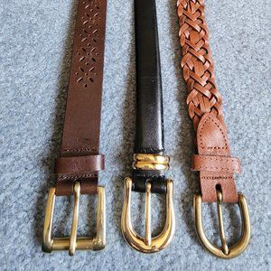 3 Leather Belts size Large